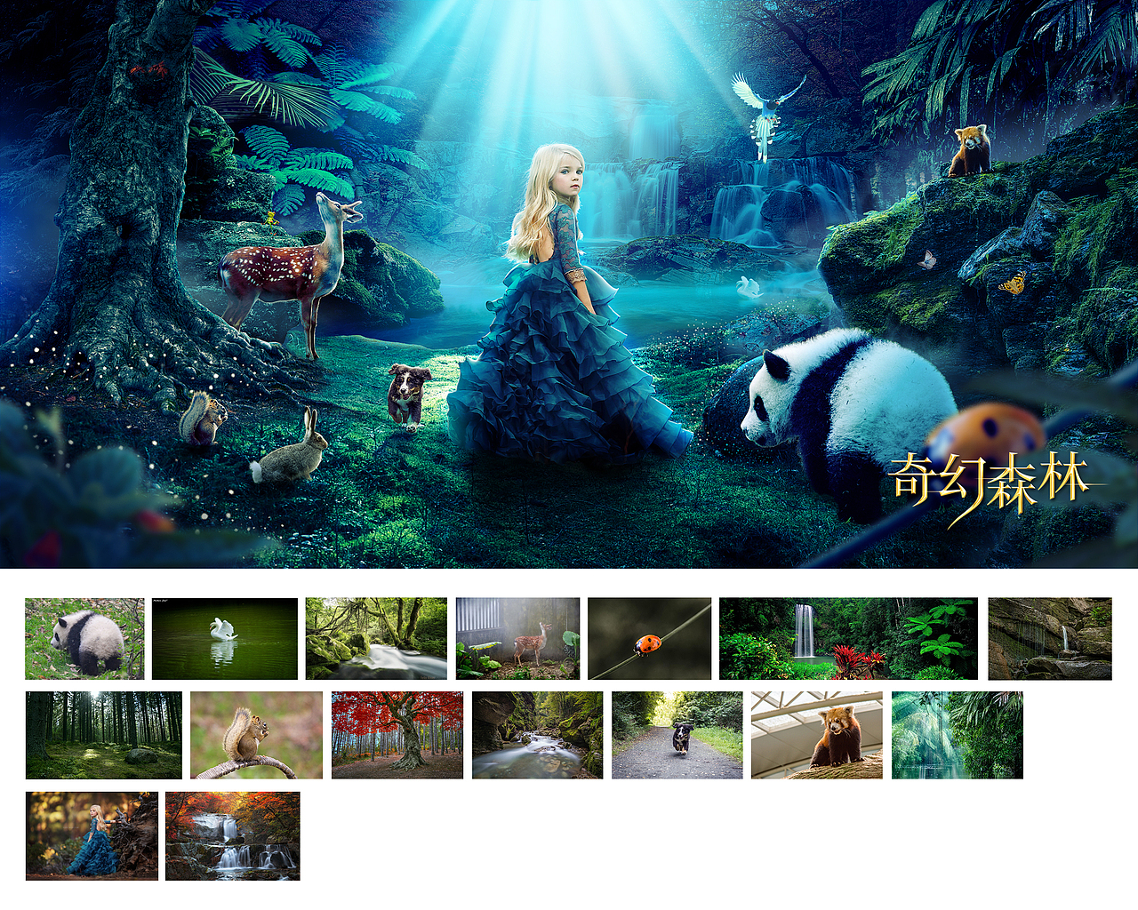 场景合成（森林）（图ZNjkwMzYyNDQ=） - 海报 - 站酷设计师dimmoon原创素材 - 站酷ZCOOL