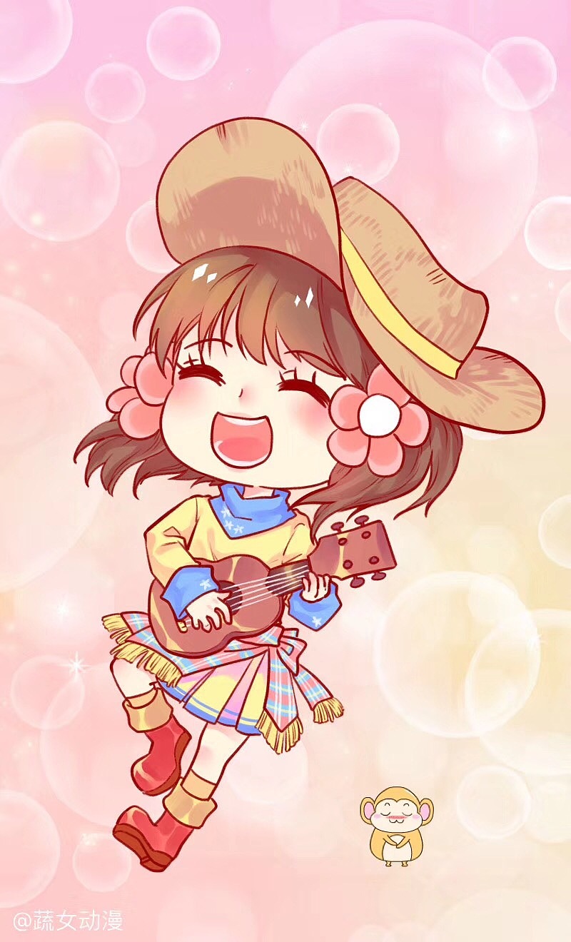 弹尤克里里的蔬女