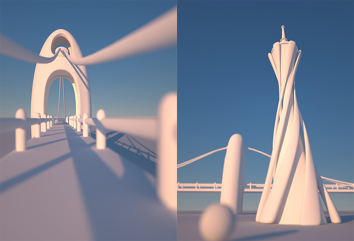 卡通概括然后建模,融入画面