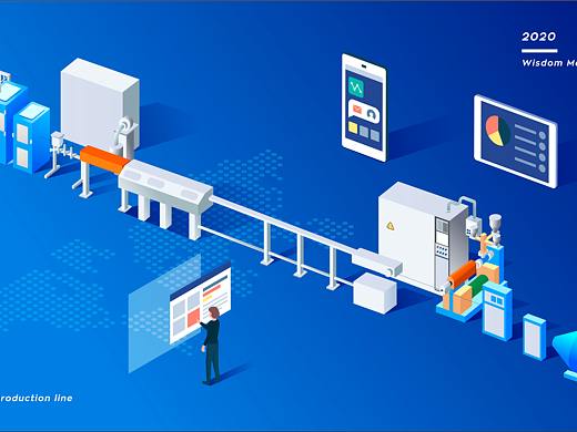 智能工厂挤出生产线2.5D插画（个人主页-ZNDUzMjE3ODg=） - 商业插画 - 站酷设计师寂静秋雨原创素材 - 站酷ZCOOL