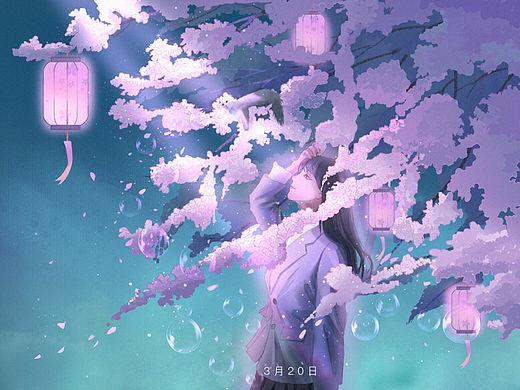 夜樱（个人主页-ZNjQ2MTkxNDg=） - 艺术插画 - 站酷设计师归零零零0原创素材 - 站酷ZCOOL