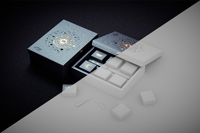 中秋月饼盒C4D建模渲染