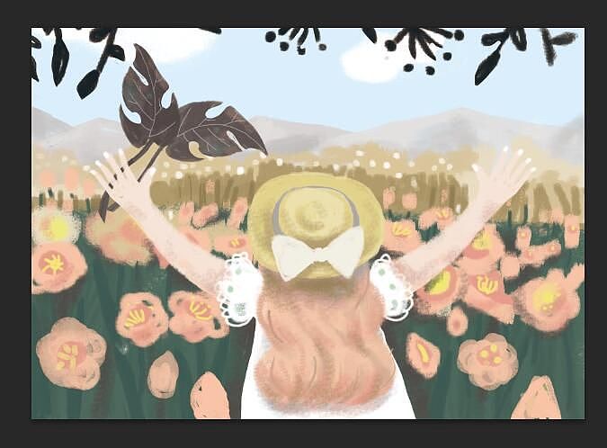 画画 陪娃 养花