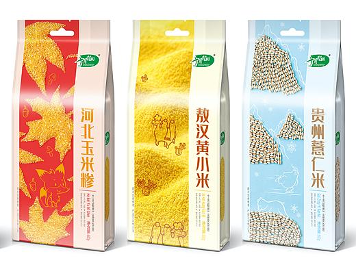 十月稻田 杂粮粗粮 大米 包装设计商业插画