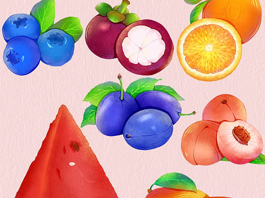 IPad扁平肌理插画｜来一波水果大合集