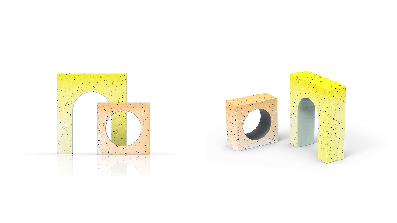 Circular arch 系列书立
尝试渐变色彩,和水磨石纹理,提升产品质感、增加视觉冲击力。