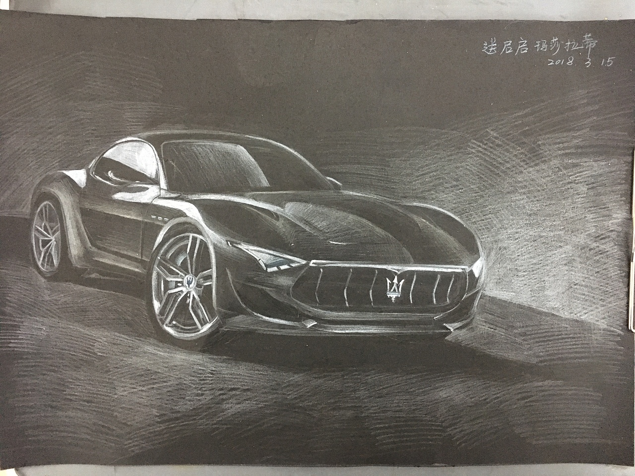 彩铅玛莎拉蒂|纯艺术|绘画|大眼田豆_原创作品-站酷zcool