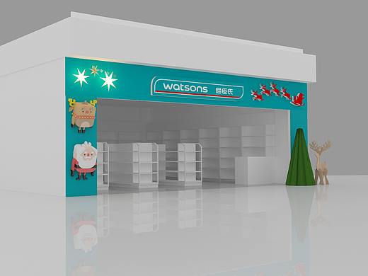 屈臣氏门店门楣氛围营造项目——圣诞主题