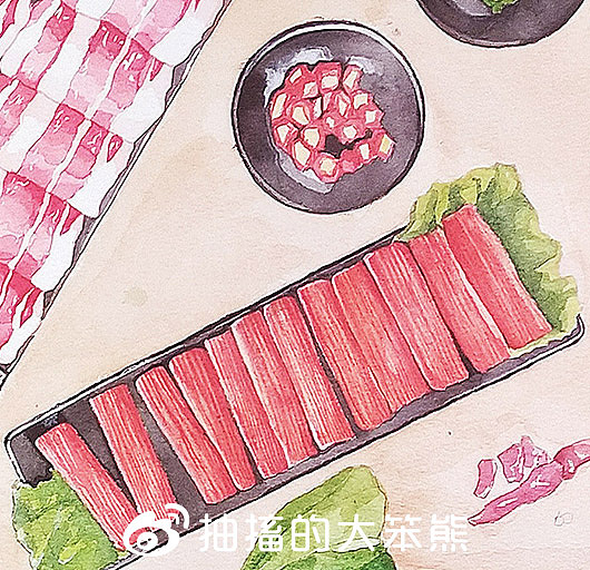 水彩美食——火锅（好辣，慎入）（图ZMTQ0MTg4NDQw） - 商业插画 - 站酷设计师笨熊水彩原创素材 - 站酷ZCOOL
