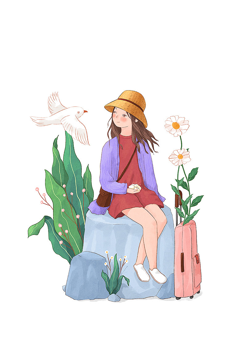 六月插画-去旅行吧（图ZMTYyMjczODgw） - 创作习作 - 站酷设计师李那那原创素材 - 站酷ZCOOL