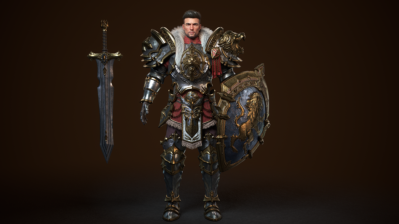 CG幻想风男性角色 盔甲战士 ABC线下游戏角色班