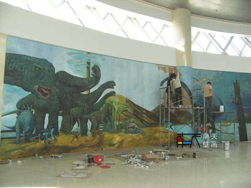 南天壁画出品:内蒙博物馆(恐龙二馆壁画工程),手绘油画,欧式油画,欧式壁画,壁画工程,古典壁画,3D地画,3D壁画(图ZNjg1ODY1Mg==) - 艺术插画 - 站酷设计师艺点画评原创素材 - 站酷ZCOOL
