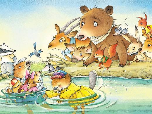 去年绘制的《幼儿画报》——河狸的故事
