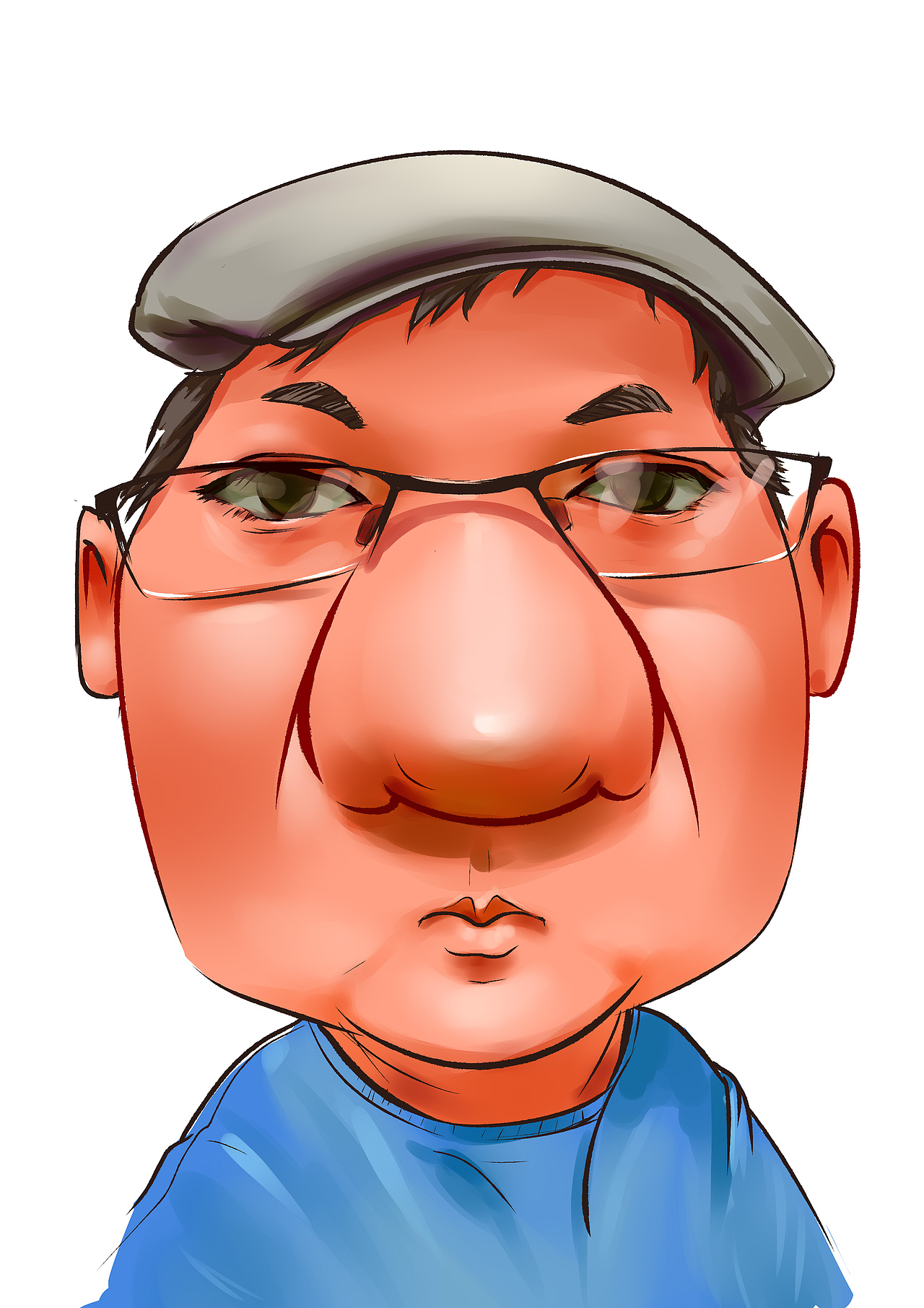 真人转夸张肖像漫画板绘画法