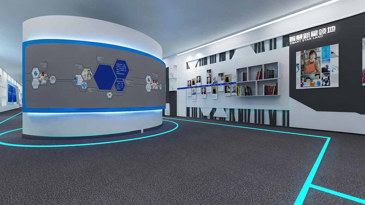 学校教育展厅3d效果图设计
