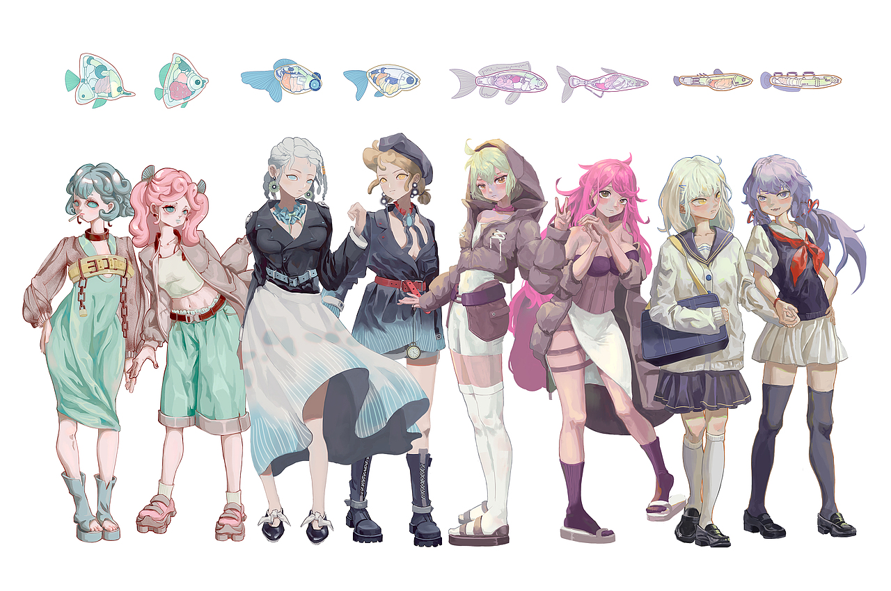 魚娃合集（圖ZMjY1MzM2ODAw） - 創(chuàng)作習(xí)作 - 站酷設(shè)計(jì)師北只原創(chuàng)素材 - 站酷ZCOOL