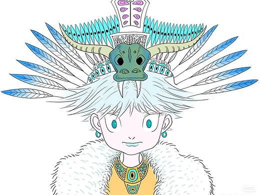 部落少女（個(gè)人主頁(yè)-ZNjc2Mjg5NjA=） - 藝術(shù)插畫(huà) - 站酷設(shè)計(jì)師笑笑彩鉛原創(chuàng)素材 - 站酷ZCOOL