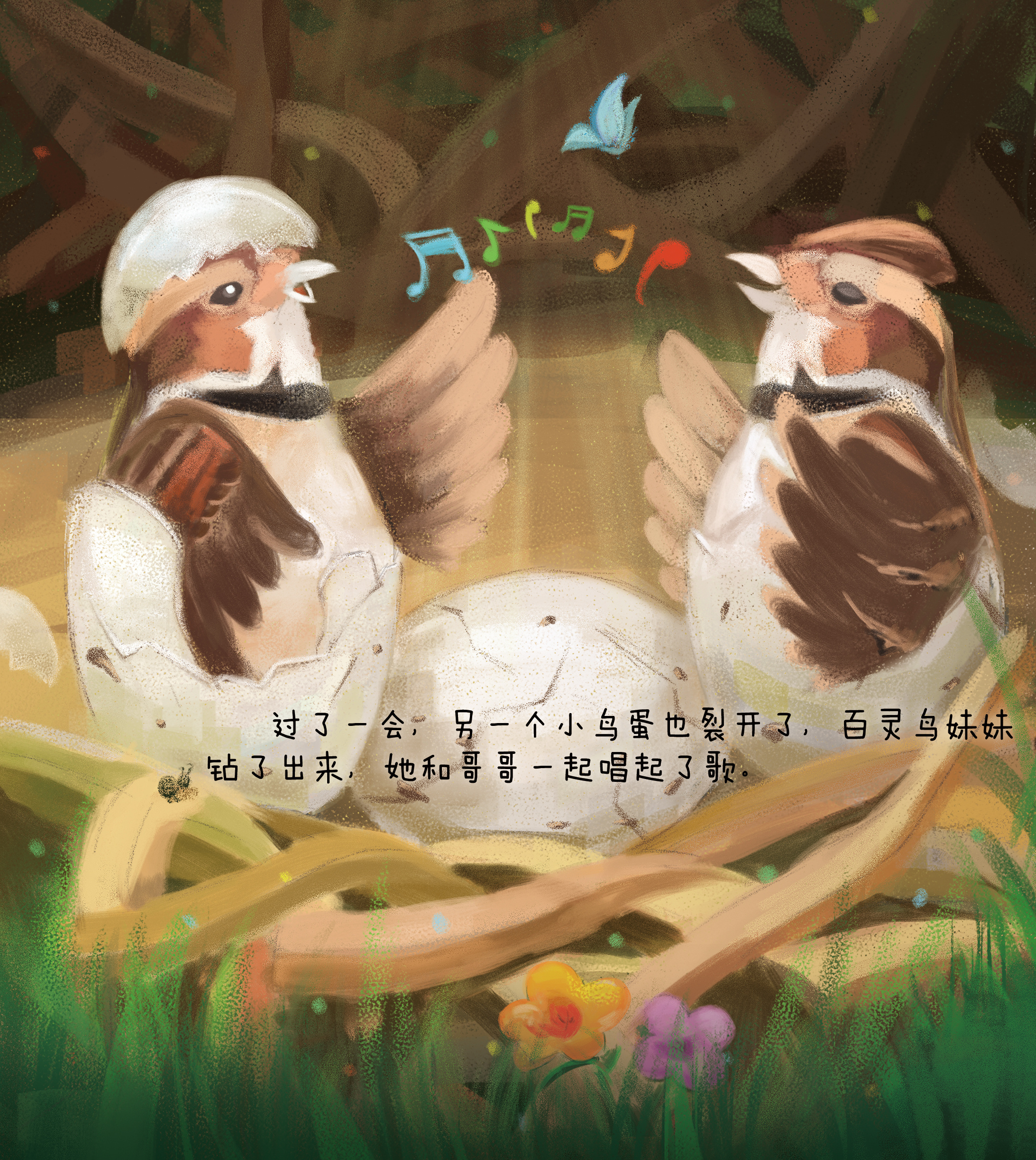 不会唱歌的百灵鸟|插画|绘本|丙辰 - 原创作品 - 站酷 (zcool)