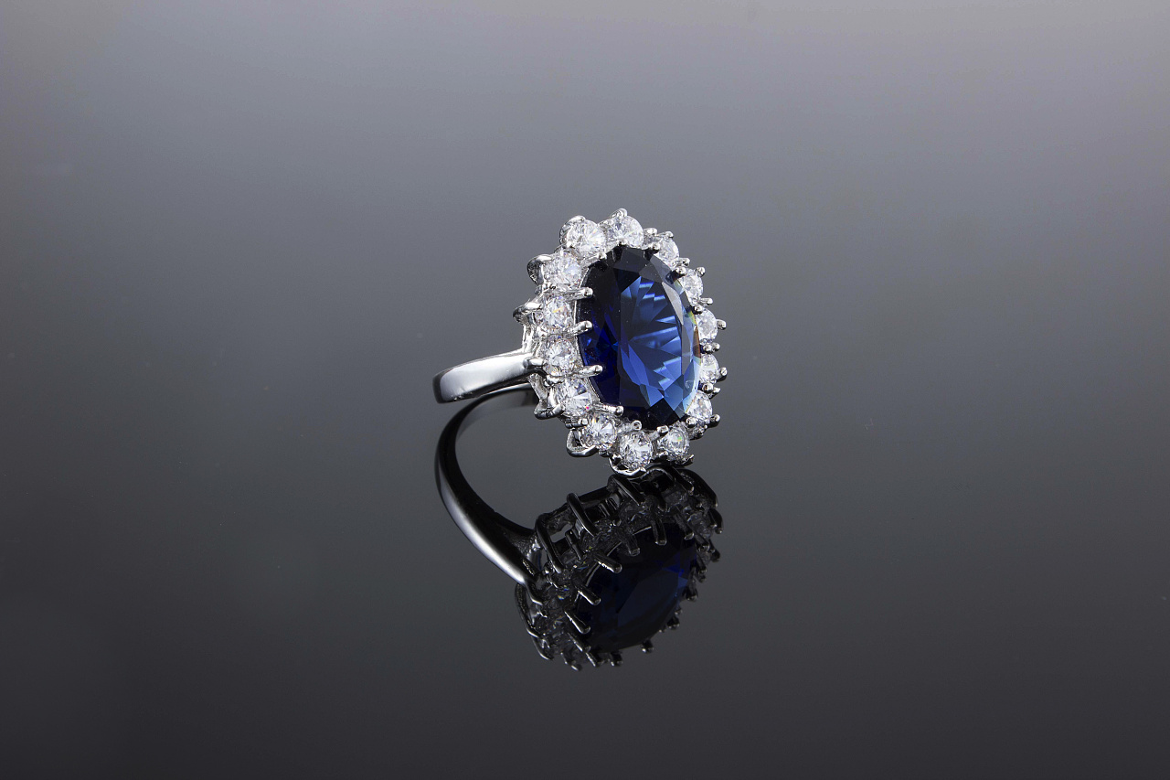 珠宝首饰 蓝钻石戒指 摄影 拍摄