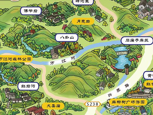 美丽乡村手绘地图