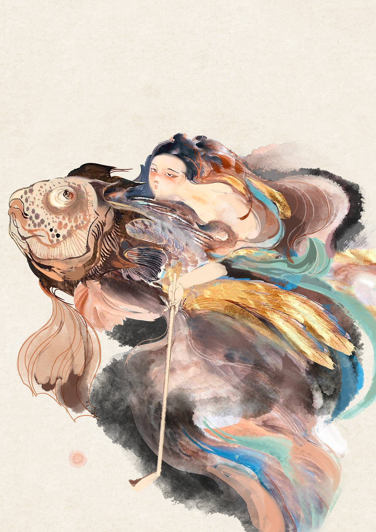 唐女冰球图（图ZMjgyNDQ1MzQ4） - 海报 - 站酷设计师寒江雪的插画原创素材 - 站酷ZCOOL