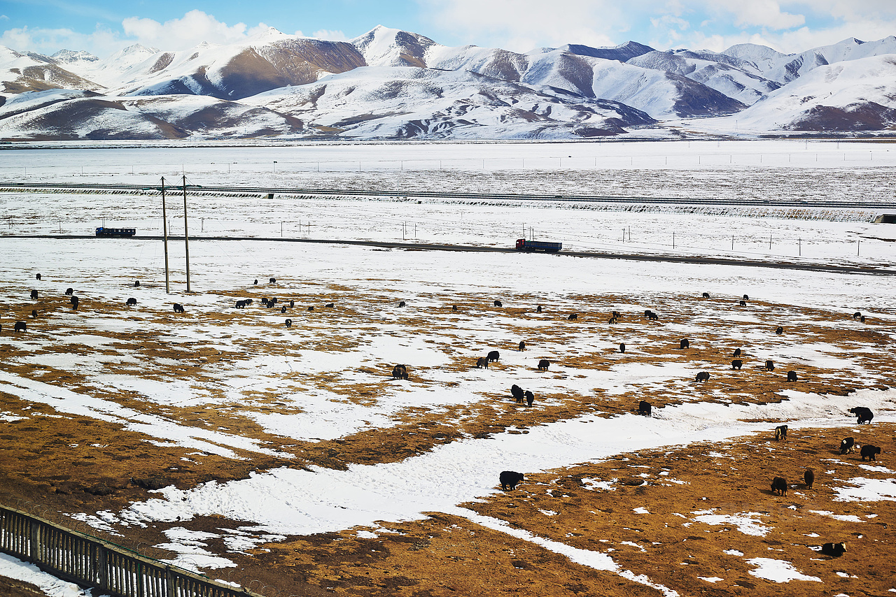 关于冬日的青藏铁路/青藏线-车厢上拍摄