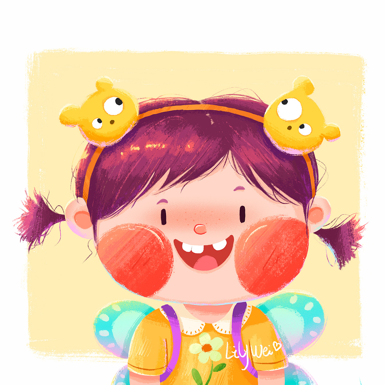 一波胖脸小女孩头像合集|插画|儿童插画|插画师阿丽子 - 原创作品
