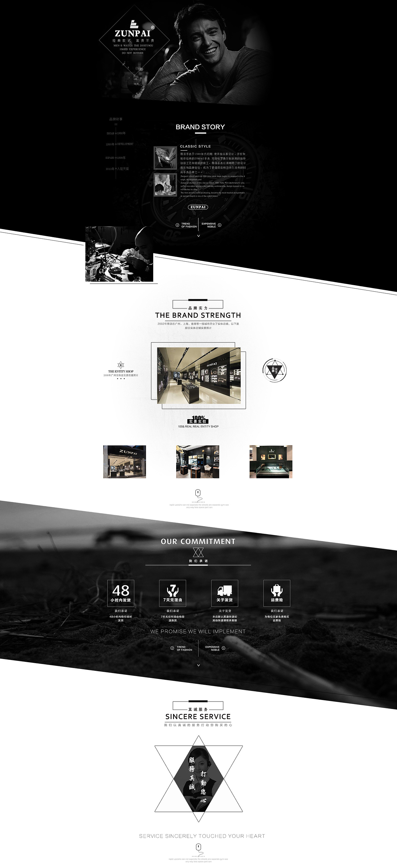 网页设计 电子商务 二级页面 手表