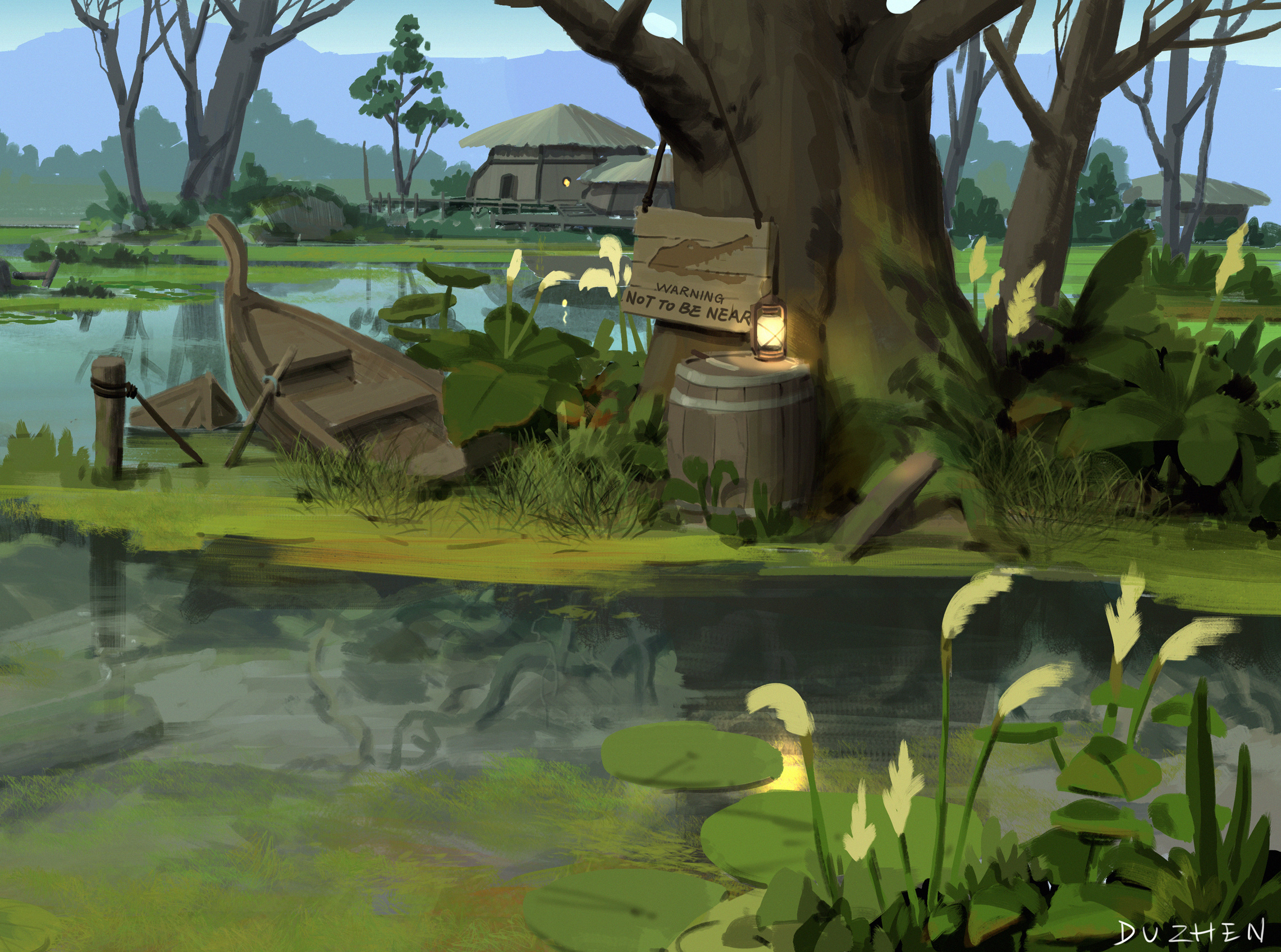 猴(杜震)横版写实 《沼泽迷踪》|插画|游戏原画|艺数绘cg - 原创作品