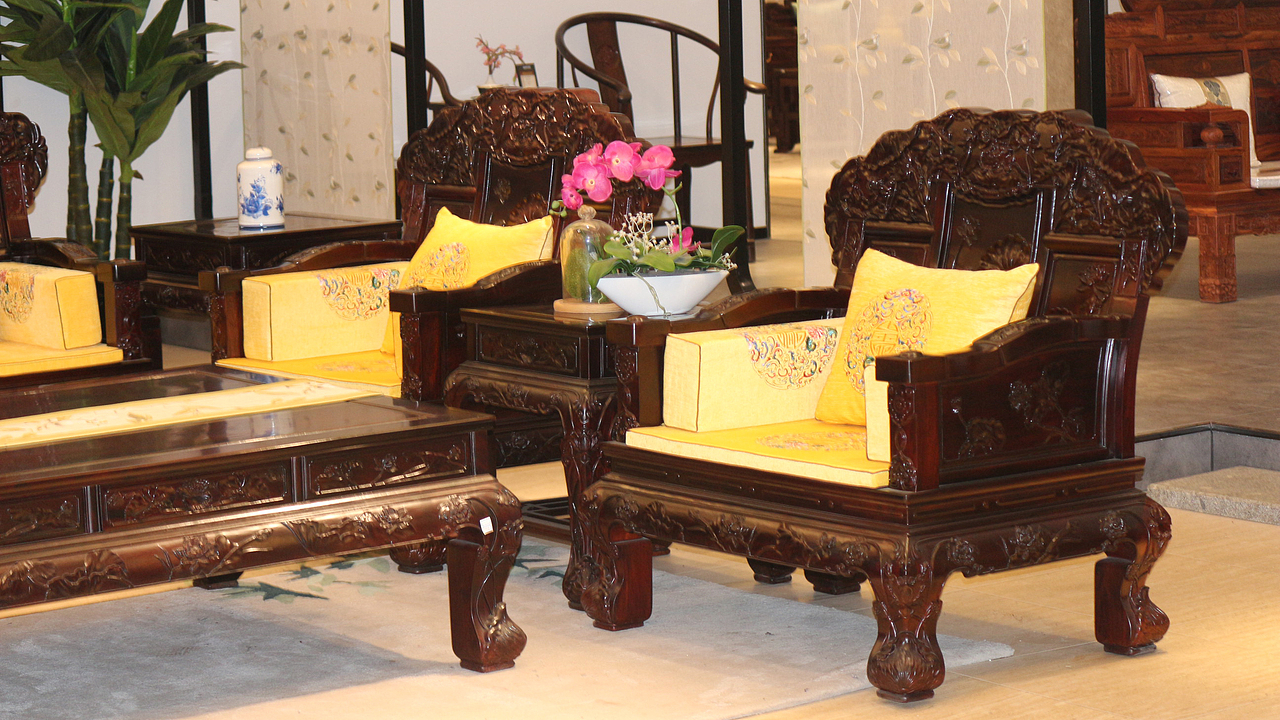 大红酸枝红木家具沙发