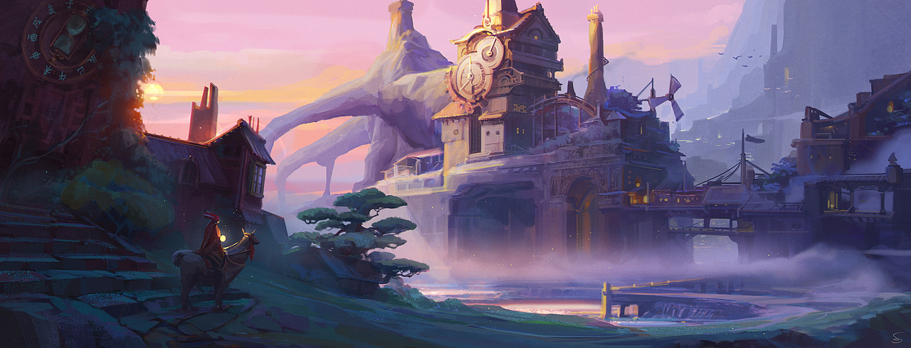 旧时山城
<br>一座远离世间尘嚣的山城,山城里住着一个酩酊大醉的魔法城主 。 城主最喜欢喝用世人被遗忘的时光酿的酒 , 那种最美的回忆最是醇香。 当钟楼的大齿轮咔吱咔吱地转动,钟声敲响十三下,便会打开一道通往人间的门。那是城主的仆人去世间搜集那些被遗忘的美好时光,说不定你不经意被遗忘的时光正是被城主拿去酿了酒呢。