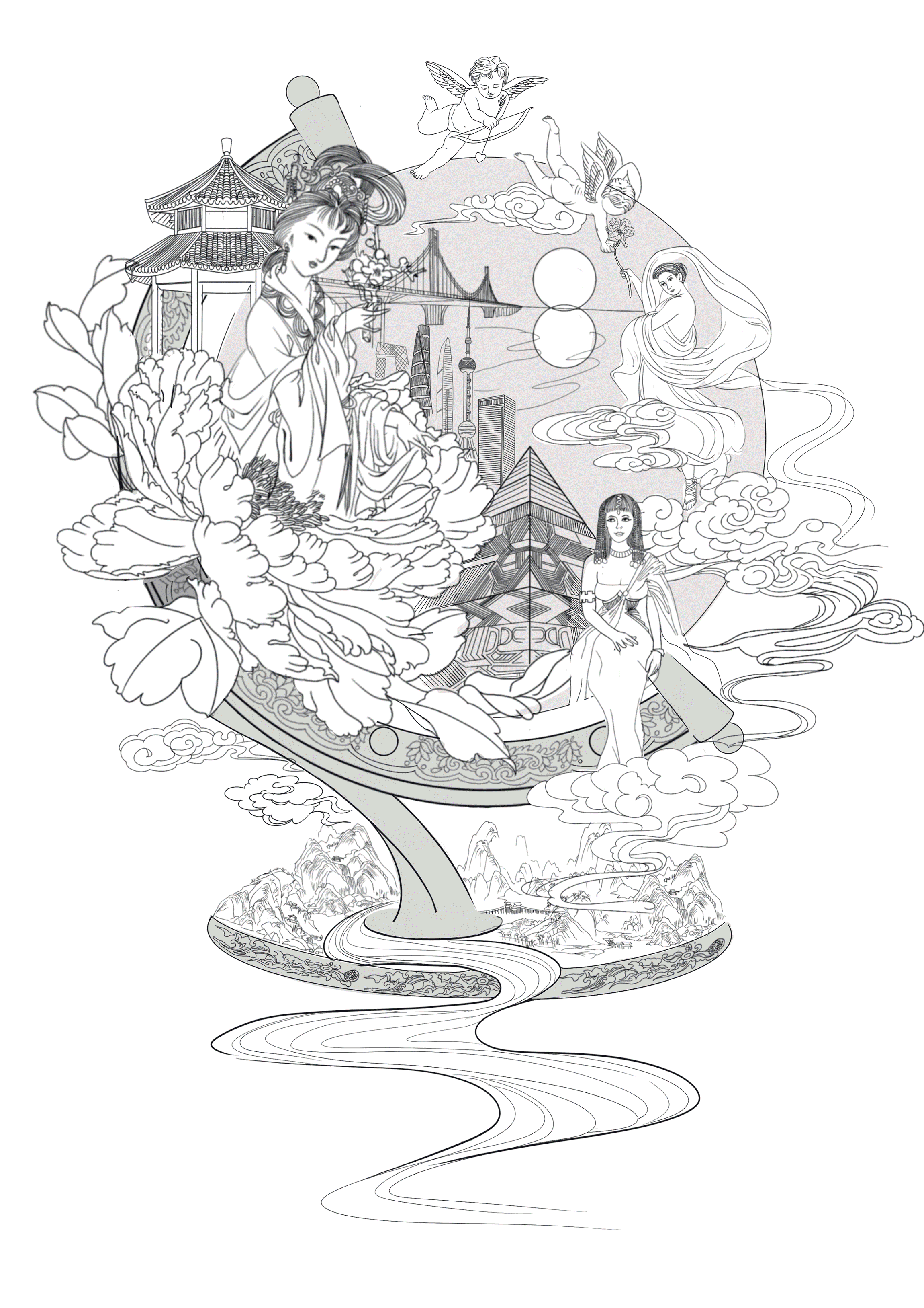 城市插画杭州 ＋节日插画女神节（图ZMjY5OTYzMzc2） - 商业插画 - 站酷设计师陌上插画原创素材 - 站酷ZCOOL