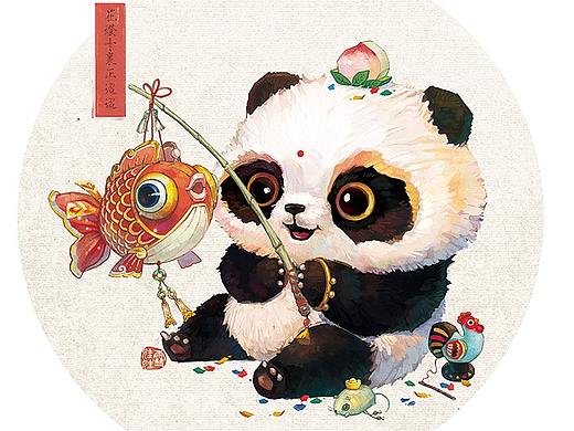 【中国民俗熊猫】财源“滚滚”来！