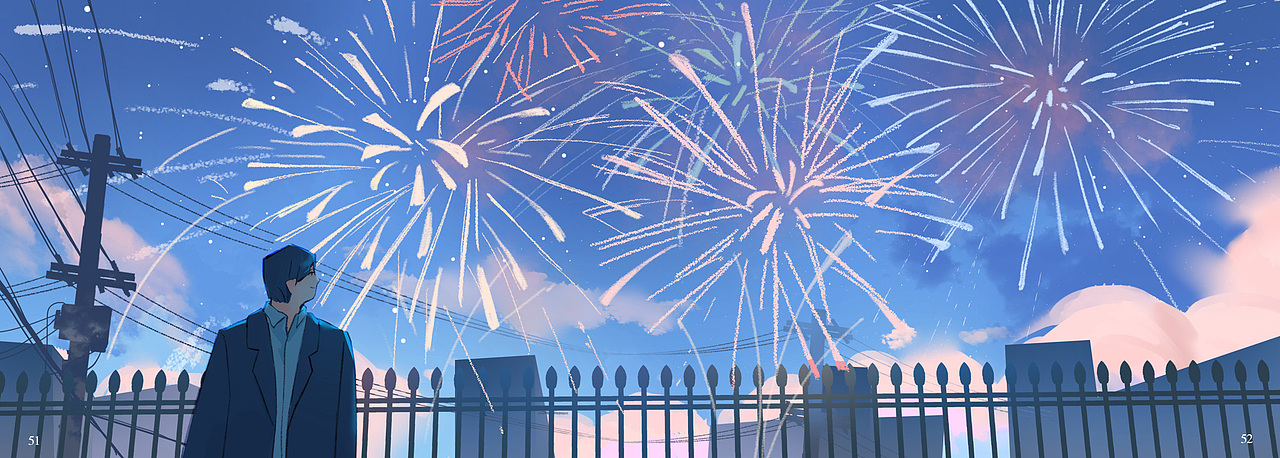 烟花（图ZMzA1ODA0Mzc2） - 绘本 - 站酷设计师空气毛球原创素材 - 站酷ZCOOL