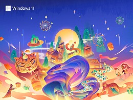 【Windows 11】蓝色花新年壁纸