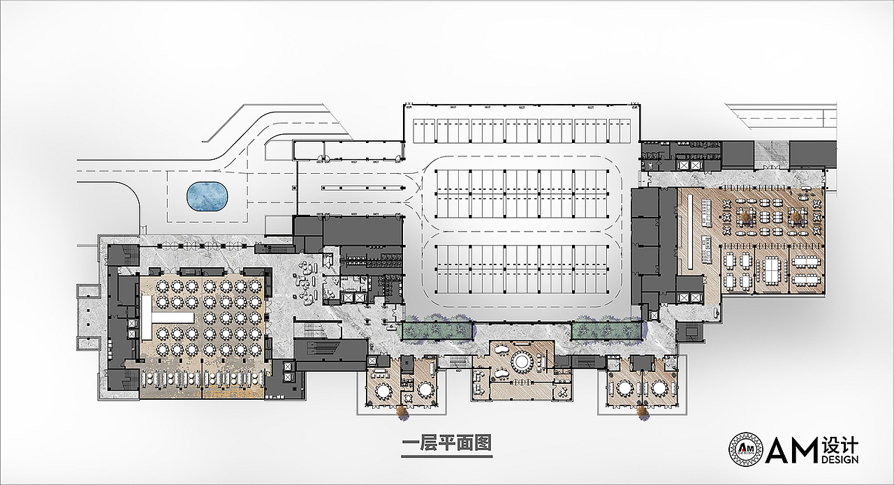 am设计|汉中南湖度假酒店设计一层平面图