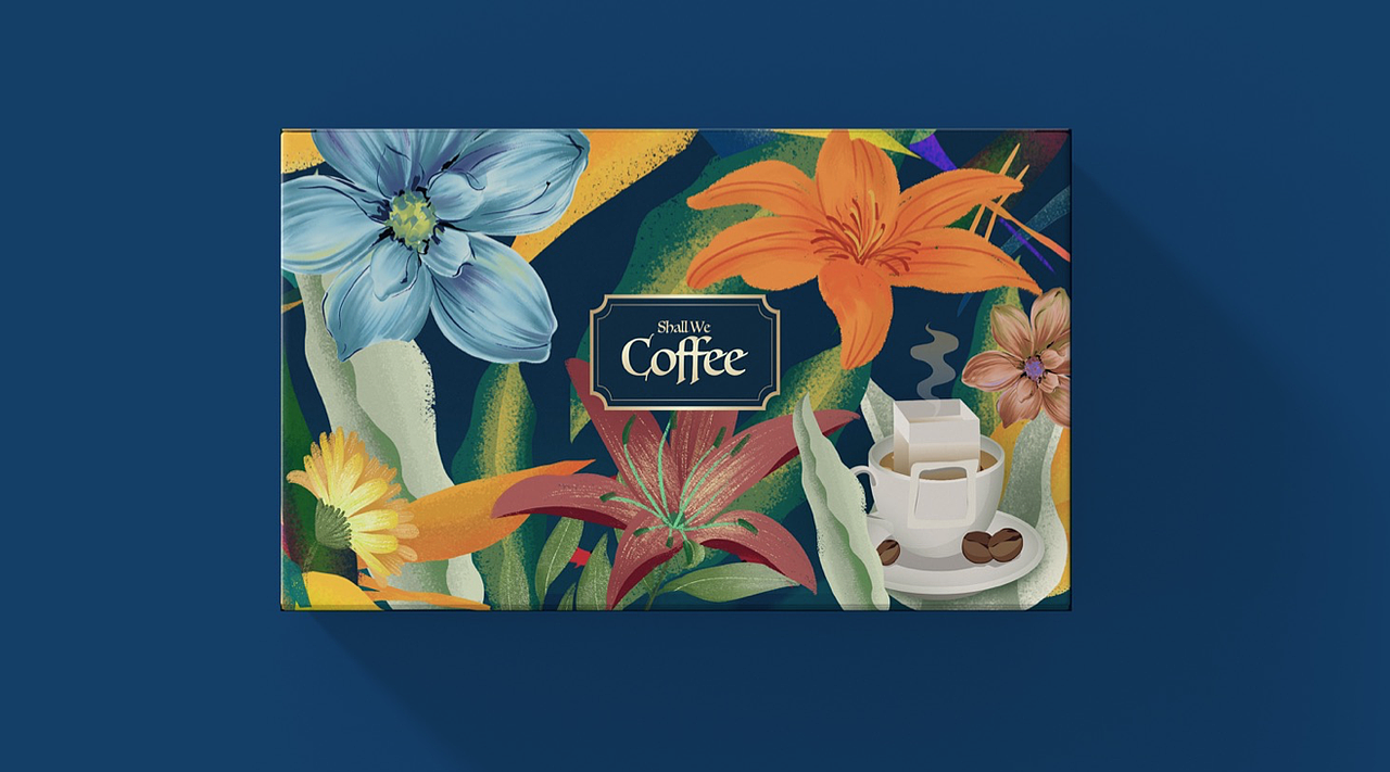 分享收藏手绘星巴克瑞幸咖啡一款吐司的插画外盒包装设计先来一款自己