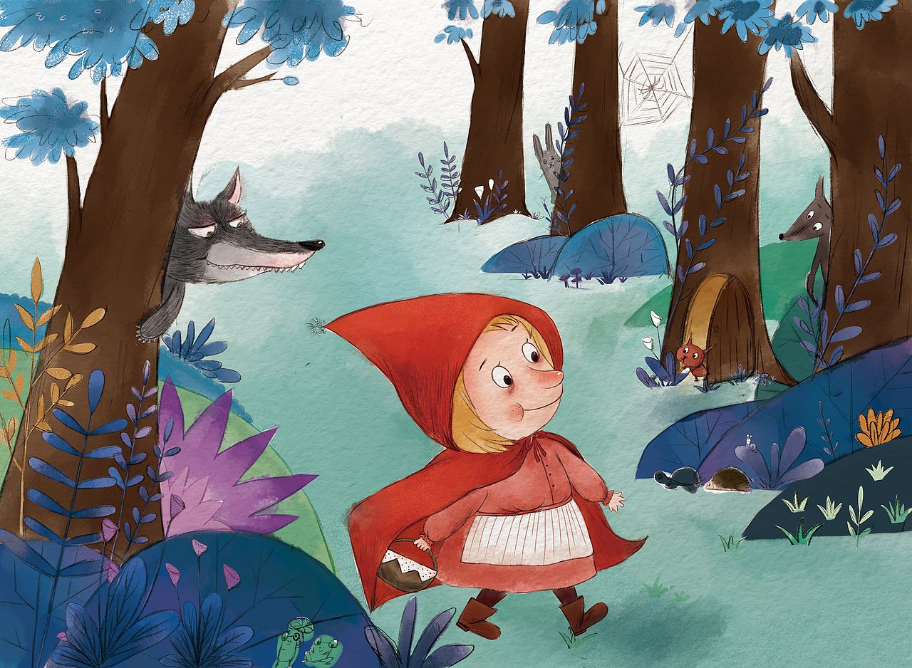 小红帽|插画|儿童插画|知渔的森林_原创作品-站酷zcool