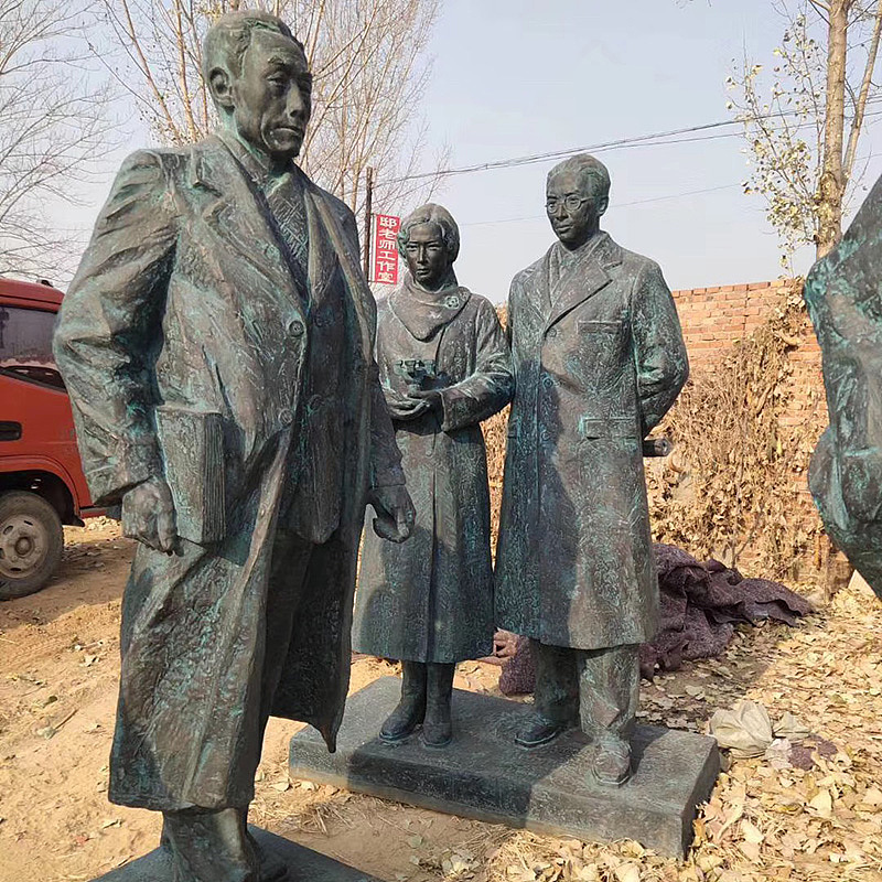 玻璃钢红军雕塑红色文化八路军铸铜人物军民一家雕塑