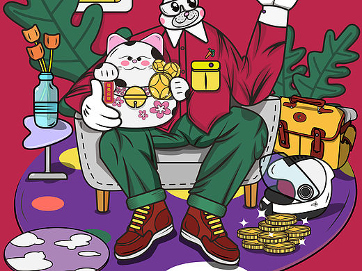 钱兔似锦（个人主页-ZNTMwMjI5NjQ=） - 新锐潮流插画 - 站酷设计师悟空不空空原创素材 - 站酷ZCOOL