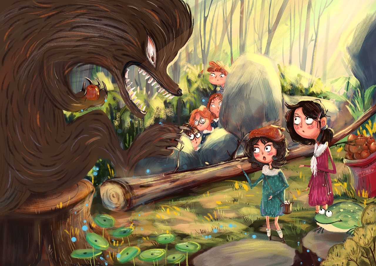 森林里的大灰狼（图ZMjExMjc2NTQw） - 儿童插画 - 站酷设计师冬枣cc原创素材 - 站酷ZCOOL