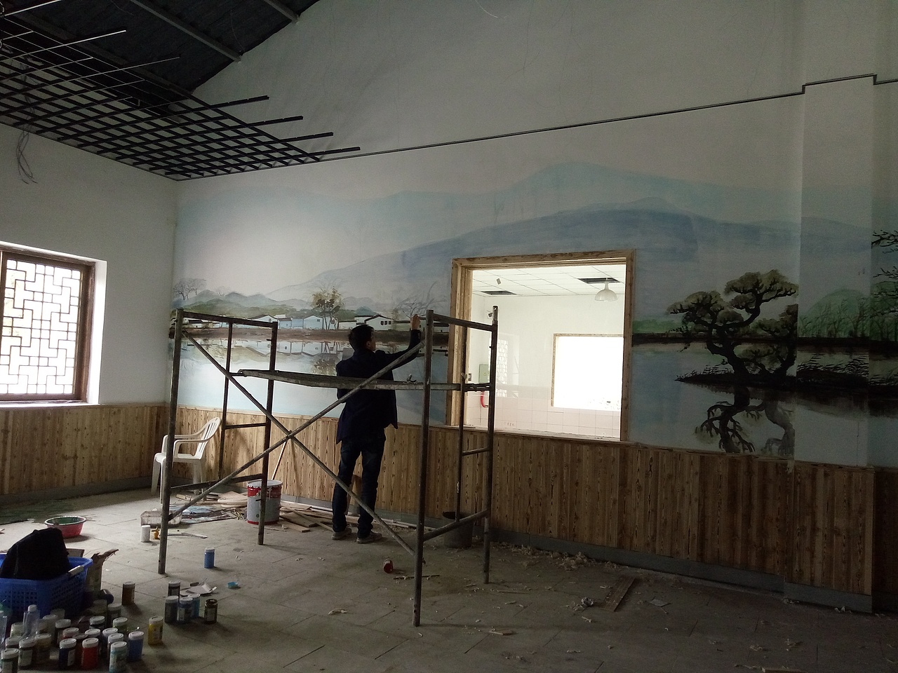 火锅店墙绘,餐饮墙绘,串串店墙绘,成都墙绘