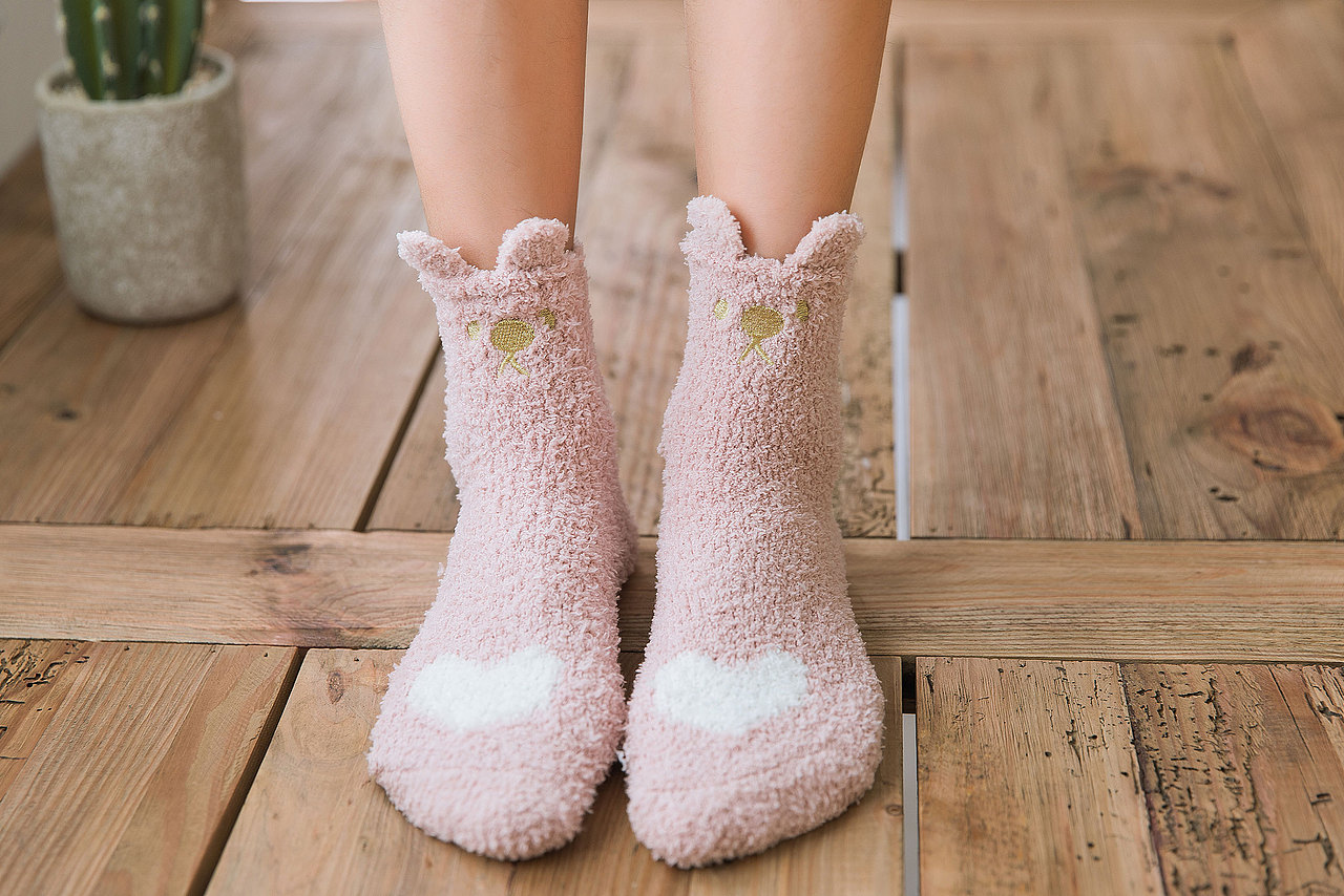 2019秋冬毛圈地板袜可爱兔子女袜袜子