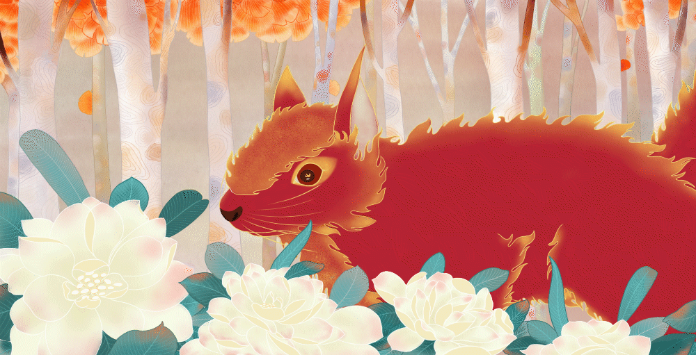 《中国神怪》系列插画作品——火光兽