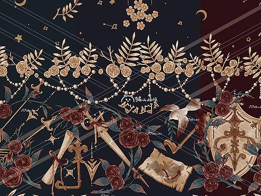 【战争与和平】lolita服饰柄图印花