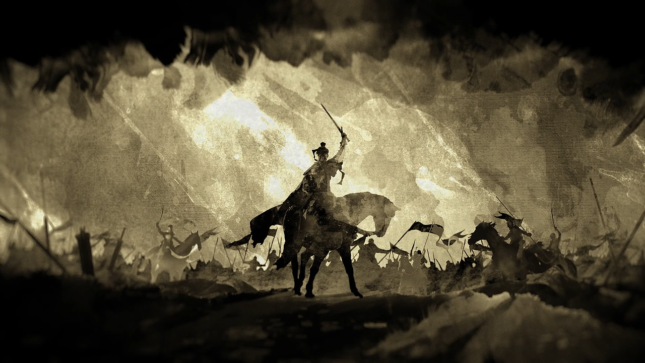 古代战争水墨片头动画ae模板