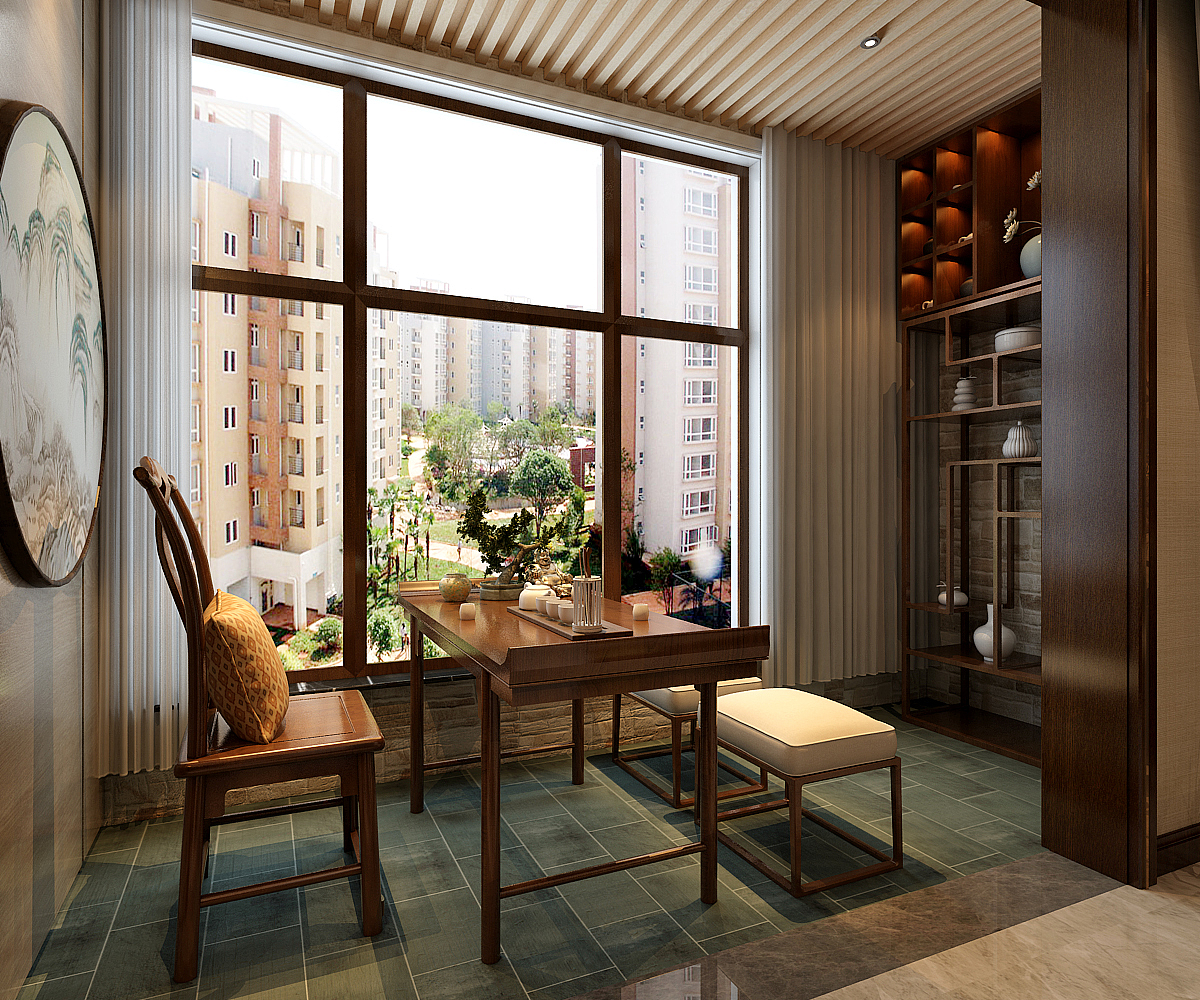 香邑澜山148平新中式风格