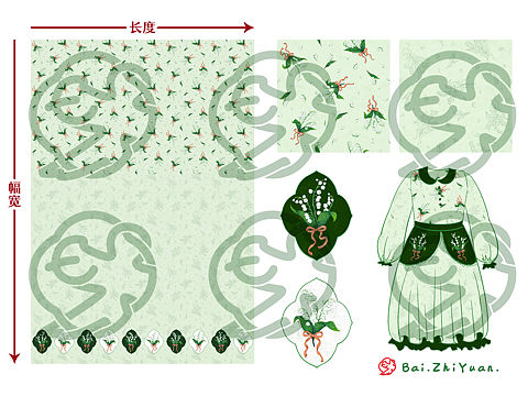 白紙鳶丨圖案設(shè)計(jì)丨鈴蘭④號(hào)丨設(shè)計(jì)稿+成品（個(gè)人主頁(yè)-ZNjMzNjU4MTI=） - 圖案 - 站酷設(shè)計(jì)師BaiZhiYuan原創(chuàng)素材 - 站酷ZCOOL