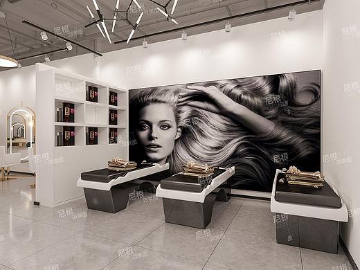 🏼‍♂️尼根工装案例🏼‍♀️美发店（个人主页-ZNDA2Njg1NzY=） - 家装设计 - 站酷设计师尼根效果图设计原创素材 - 站酷ZCOOL