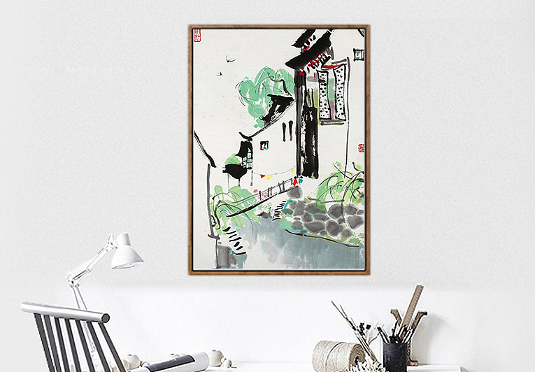 安徽装饰画、宾馆挂画、家庭背景墙笔画